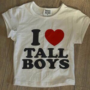 MOXI MIMI I LOVE TALL BOYS BABY TEE US SMALL